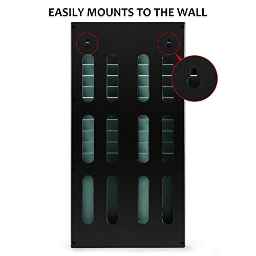 image for OFFNOVA Time Cards Rack with 24-Pocket, Wall Mounted Time Card Holder 