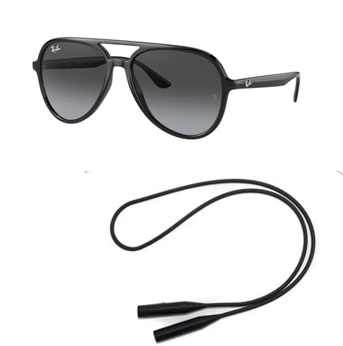 Ray-Ban RB4376 Sunglasses Bundle: RB 4376 601/8G Black Grey Gradient and Universal Anti-slip Silicone Leash2