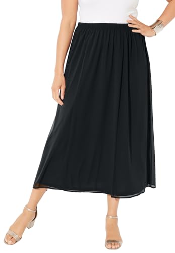 Catherines Women's Plus Size Flowy Chiffon Skirt
