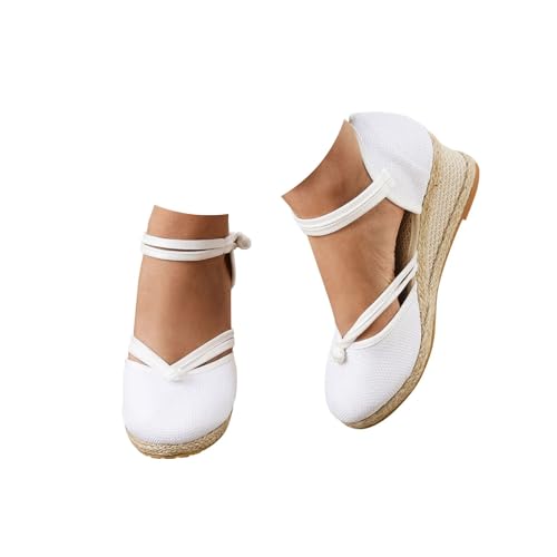 Sandalias Plataforma Mujer Esparto Cuña Cerradas Sandalias Comodas Alpargatas Verano Cierre De Hebilla De Vestir Casual Yute Sandalia Elegantes Moda Flexibles Zapatos Antideslizantes Fiesta Novia 2025