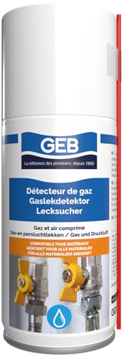 GEB Détecteur de fuite de gaz et air comprimé 125 ml - Idéal sur les tuyauteries, vannes, tuyaux, raccords, bouteilles, réservoirs sous pression, climatisation
