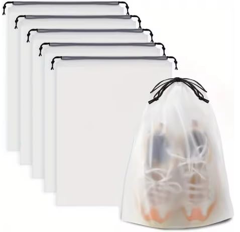 5PCS Shoe Drawstring Eco Storage Bag - Waterproof Transparent Travel Organizer for Shoes, Sundries...