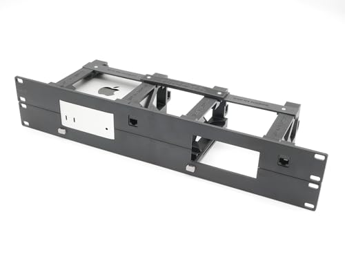 thingsNrack Rack Mount for 2 pcs Apple mac Mini M4 with Remote on/Off Button and 2X RJ45 ethernet Keystones (2X mac Mini M4)