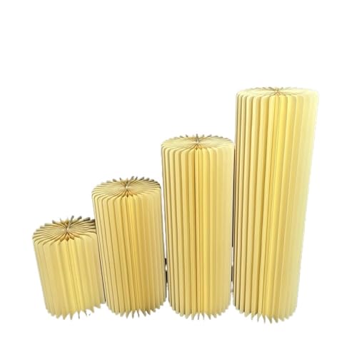 Cylindre de pliage en papier jaune H40 à 100 cm pour décoration de mariage