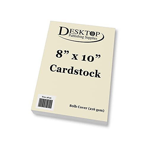 Premium Natural Cream 8x10 Cardstock - Thick Heavyweight 80lb Cover (100 Sheets)