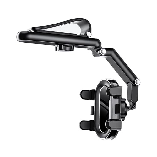 Image of Ivieicip 360 Rotatable and Adjustable Car Phone Holder for Rearview Mirror, Compatible with All Smartphones