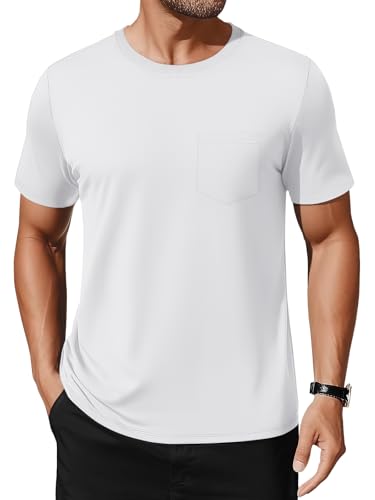 MAGNIVIT Men's Cotton Pocket Tee Shirts Soft Crew Neck Solid Color T Shirt Casual Short Sleeve Summer Basic Tops2