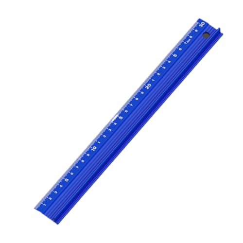 Akaaka アルミ定規 滑り止め付き カッター対応 持ち手付き 精密作業用 30cm (ブルー)