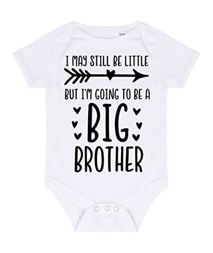 BBY3 Body pour bébé Inscription I May be Little but I'm Going to be a Big Brother Blanc 0-3 mois