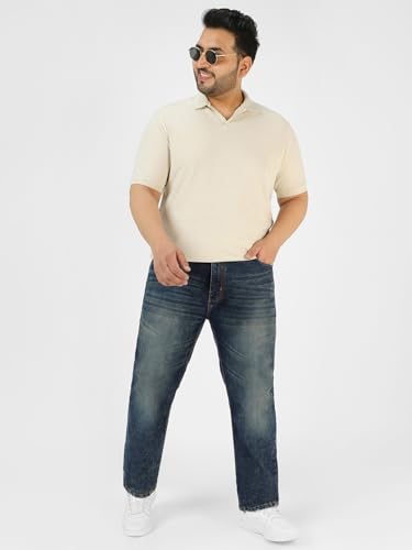 Image of Urbano Plus Men Mid Rise Regular Fit Washed Jeans Stretchable