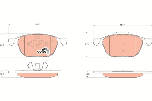 Trw GDB1583 Pastiglie Freno Set Di 4 Para Ford Ii 2011 - Assale Anteriore E Altri Veicoli - 2