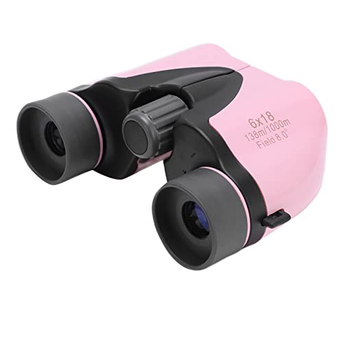 Mini binóculos portáteis 6x18 com textura delicada e design antiderrapante para uso infantil, lente