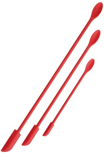 Valletta Yanmaz Yapışmaz Silikon 3 Parça Kavanoz Sıyırıcı Kırmızı