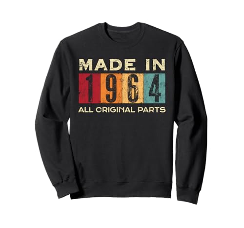 Retro 1964 Todas las piezas originales Vintage Made in 1964 Hombres Mujeres Sudadera