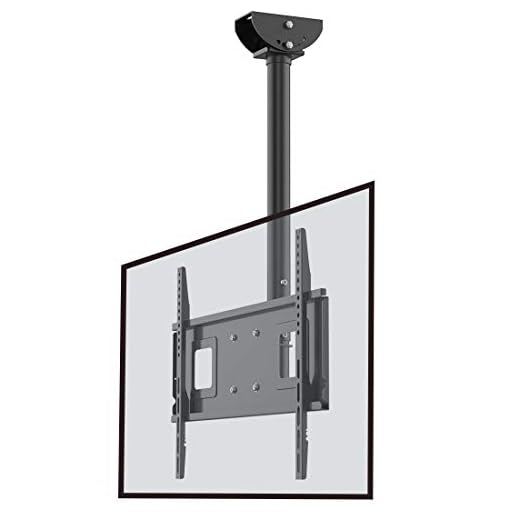 Loctek TV Ceiling Mount TV Bracket Hanging Adjustable Tilting Bracket Fits 32-65 Inch LCD LED Plasma Flat Panel Screen Display, up to 132 lbs, VESA 600x 400mm
