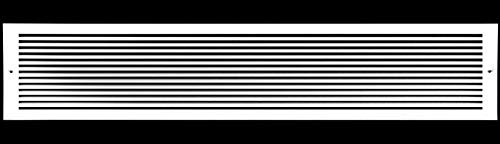HVAC Premium 24" X 4" Aluminum Return Grille - Easy Air Flow - Linear Bar Grilles [Outer Dimensions: 25.875 X 5.875]