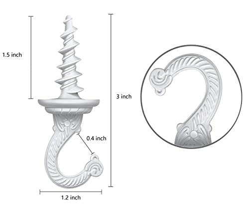 OBSTKUCHEN Heavy Duty Ceiling Hooks, Hanging Plants, Anchor Set (2, White) by OBSTKUCHEN - Used condition - Image 3