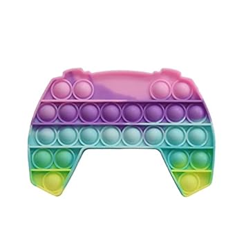 WQFXYZ Pop Push it Game Controller Shape Fidget Toy, Autism Special Needs Stress Relief, Anti-Anxiety Tie Dye Sensory Fidget Toy for Kids Adults