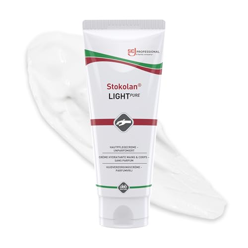 SC Johnson Professional Stokolan Light Pure Leichte Feuchtigkeitspflege Nicht fettend Kompatibel mit Handschuhen & Desinfektionsmitteln 100ml Tube Nur für den professionellen Gebrauch