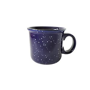 14oz Ceramic Campfire Coffee Mug (Set of 4), Blue with Speckled Finish - Durable Thick Walled Camping Style Cup for Outdoors or Home 14oz Ceramic Campfire Coffee Mug Set of 4 Blue with Speckled Finish Durable Thick Walled Camping Style Cup for Outdoors or Home