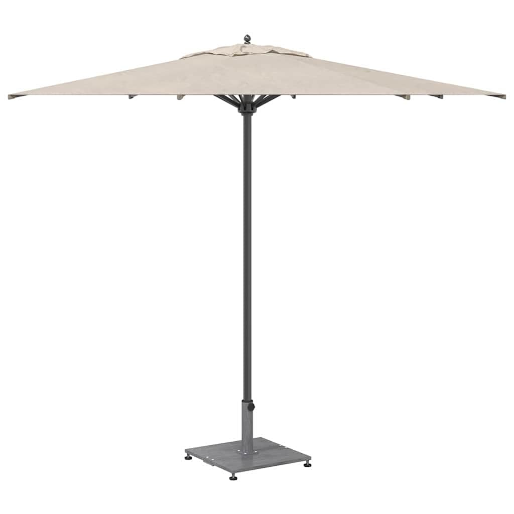 Supporto per ombrellone grigio scuro, effetto legno, 45 x 45 x 31 cm, base in acciaio, con ruote, per balcone, terrazzo, giardino