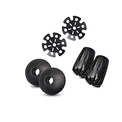 6 Pack Hiking Walking Sticks Rubber Tips, Snow Baskets, or Replacement Tips Protectors, or Mud Baskets Set for Trekking Poles (Trekking Pole Rubber Tips & Snow Baskets & Mud Baskets)