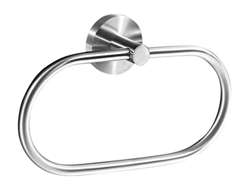 Preisvergleich Produktbild Ambrosya® / Exklusiver Handtuchhalter aus Edelstahl / Bad Badezimmer Haken Halter Halterung Handtuch Handtuchhaken Handtuchhalterung Handtuchring Handtuchständer Ring (Edelstahl (Gebürstet))