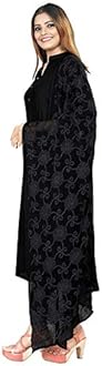AKSHAR LLC Women's Designer Pure Chiffon Dupatta with Pure Cotton Thread Embroidery Work