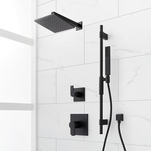 Signature Hardware 484691 Hibiscus Pressure Balanced Shower System, Matte Black