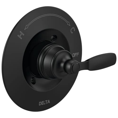 Delta Woodhurst 14 Series Single-Function Valve Trim Kit Matte Black Handle Set for Shower Faucet System Matte Black T14032-BL (Valve Not Included)