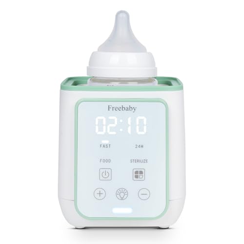 Freebaby Bottle Warmer 10-in-1 Fast Baby Bottle Warmer for Breast Milk & Formula Milk Warmer with Multi-Temperature Setting Auto Shut-Off Defrost & Food Heating Fit for All Bottles(Green)
