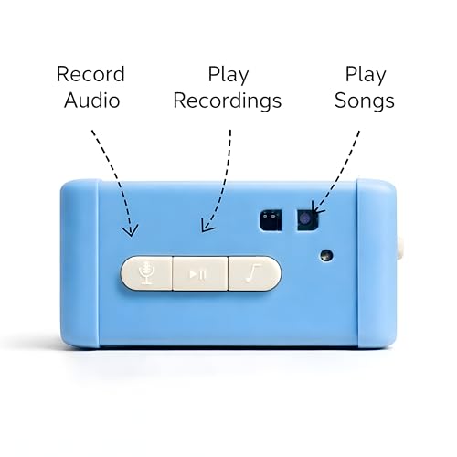 Image of SMARTNET Retro Recording Key Chain (Blue) Voice Recorder | Record Voice, Play Recording & Songs | Portable Mini Sound Recorder with Playback Toy | Voice Message Gadget for Gifts Memories & Fun