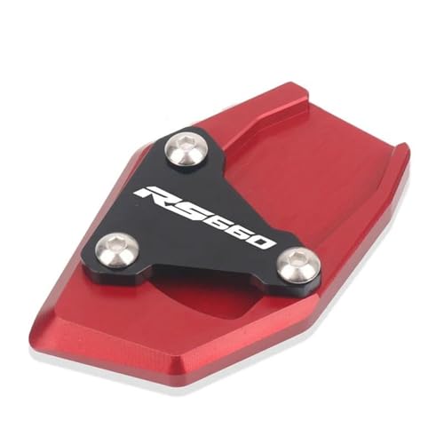 JHYBDP Seitenständer-Pa Motorrad Seite Stehen Platte Pad Für Aprilia RS660 RS 660 Tuono 660 2020-2023 Fuß Pads Ständer Unterstützung Pad Extender Kickstand Platte(Rot 1)