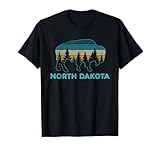North Dakota Bison Souvenir design. This cool vintage North Dakota design with bison is the perfect gift idea or souvenir for anyone who loves hiking and camping in the nature of North Dakota. Lightweight, Classic fit, Double-needle sleeve and bottom...