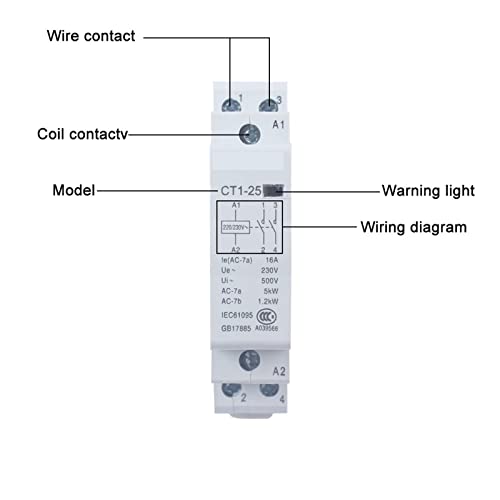 Contacteur AC CT1-63 63A 2NC pour rail Din monophasé 230V domestique - 4