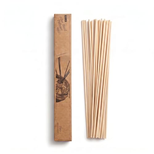 VFULIE 25PCS Reed Diffuser Sticks, 10 Inch Natural Rattan Wood Sticks Essential Oil Aroma Diffuser...