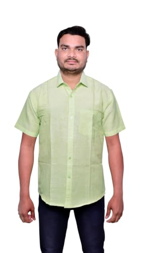 Image of Men's Casual Shirt | Half Sleeve Khadi Cotton Shirt | Regular Fit Stylish Summer Wear | Comfortable Daily & Office Casual Shirt for Men