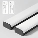 Full-Screen LED Batten Light 5FT, Linkable Plug in Ceiling Light, 45W 5050lm 3000K/4000K/6500K (Warm/Natural/Cool White) Selectable, LED Strip for Garage Office Living Room Kitchen (Black, 2-Pack)
