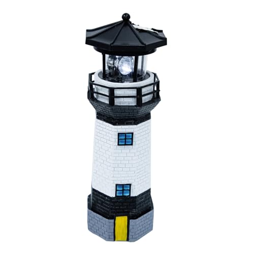 GALPADA De Energía Solar Led Giratorio Para Jardín y Exteriores, Luz Solar Decorativa Resina Negra y Blanca, Para Patio, Césped y Terraza, Diseño Americano Único