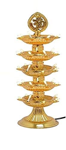 Balaji E Retail Diwali Lights MAHA Pack Premium 5 Layer Electric Gold Lights Diya|Deep|Deepak for Pooja|Puja|Mandir| Diwali Festival Decoration||Pack of 1|| Make in India || SHM654