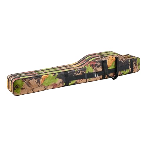 Fishing Pole Case Tackle Bag - Foldable Gear Organizer | Portable Rod Holder with Handle Support for Travel Carrying Accessory Equipment for Outdoor Fishing Trips Kayak Boat Saltwater Freshwater