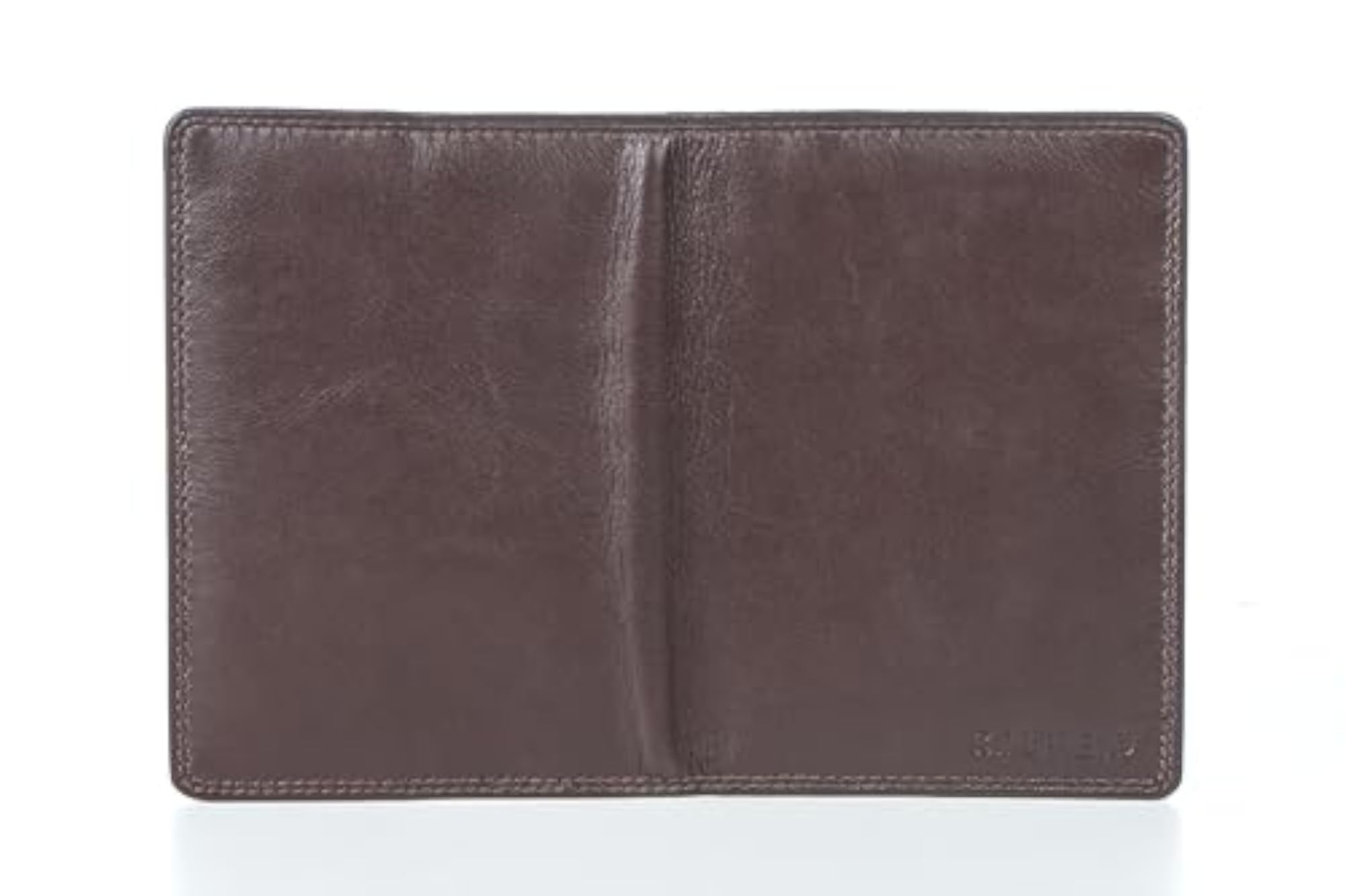 Genuine Leather Passport Wallet for Men and Women (Brown)