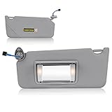 Sun Visor with Light for Honda Accord 2008-2017, Left Driver Side Gray Sunvisor Replacement 83280TA0A91ZB