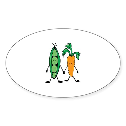 Image of CafePress Carrot & Peas Sticker Oval Car Bumper Sticker