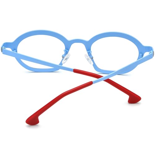 Image of FONEX Colorful Pure Titanium Glasses Frame Women Retro Round Eyeglasses
