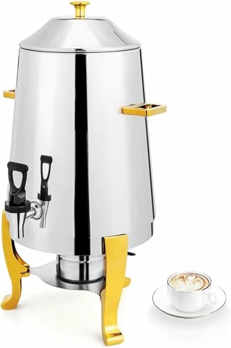 Dispensador De Bebidas Frías Urna De Café De Acero Inoxidable De 3,5 Galones Urna De Agua Para Té Con Soporte Para Combustible Para Café, Té, Agua Caliente - Restaurantes, Hoteles, Fiestas