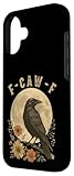 Vintage F Caw F Raven Black Bird Graphic Floral Crow F-Caw-F Case for iPhone 16
