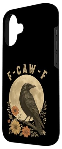 Vintage F Caw F Raven Black Bird Graphic Floral Crow F-Caw-F Case for iPhone 16
