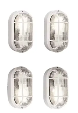 Plastic Outdoor Bulkhead Wall Spot Light | Hanging Lamp for Offices/Home (Bulb Not Included)