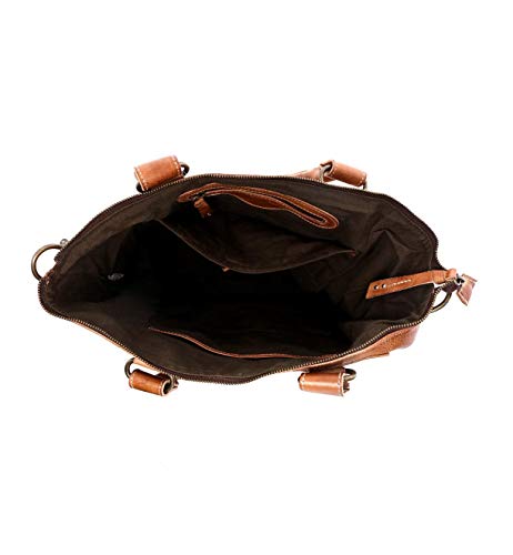 Bed|Stu Women’s Big Fork Shoulder Leather Bag (Tan Rustic)